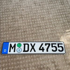 German license plate for decoration